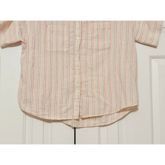 Madewell Courier Stitched Rainbow Striped Shirt, Size M - Picture 7 of 10